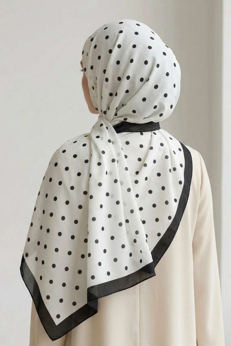 Puantiyeli Model Retro Desen Şal - 4