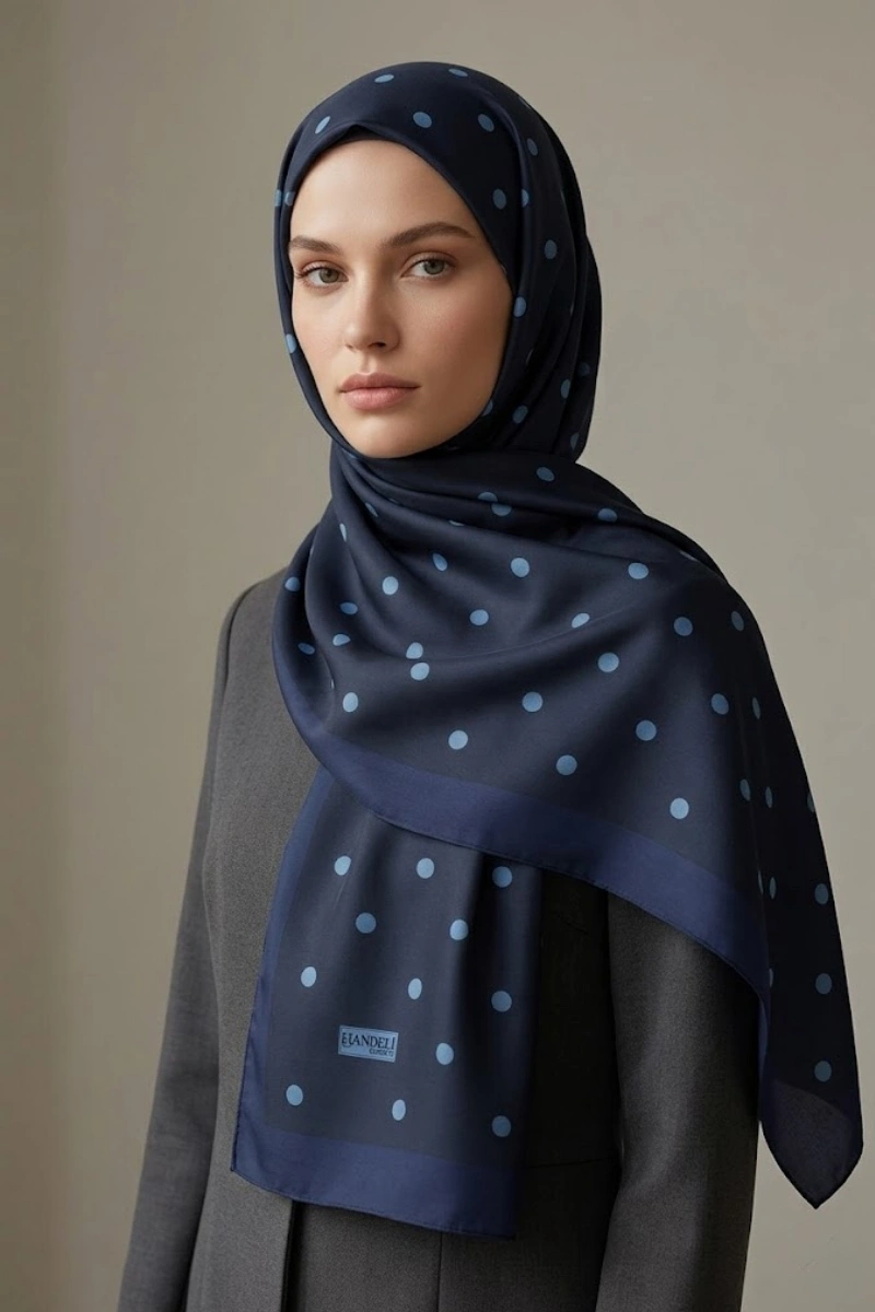 Puantiyeli Model Retro Desen Şal - 5