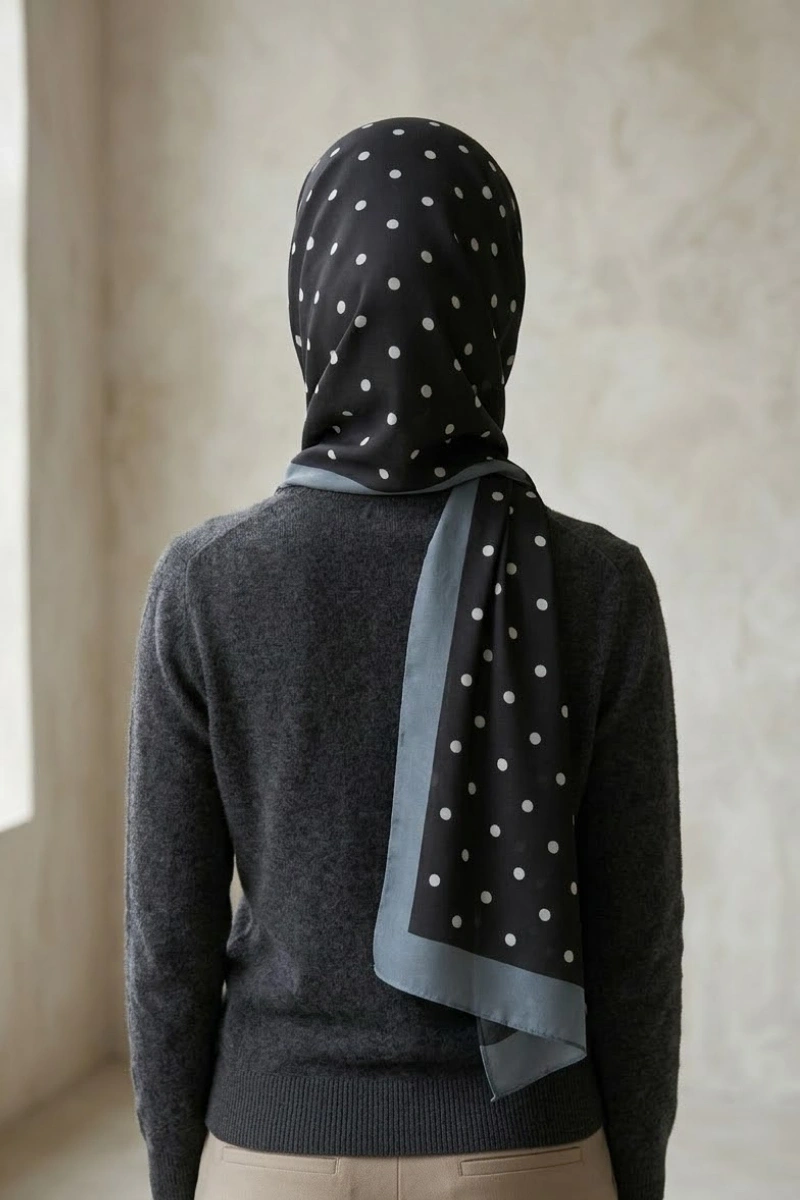 Puantiyeli Model Retro Desen Şal - 6