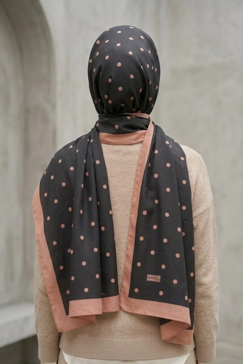 Puantiyeli Model Retro Desen Şal - 7