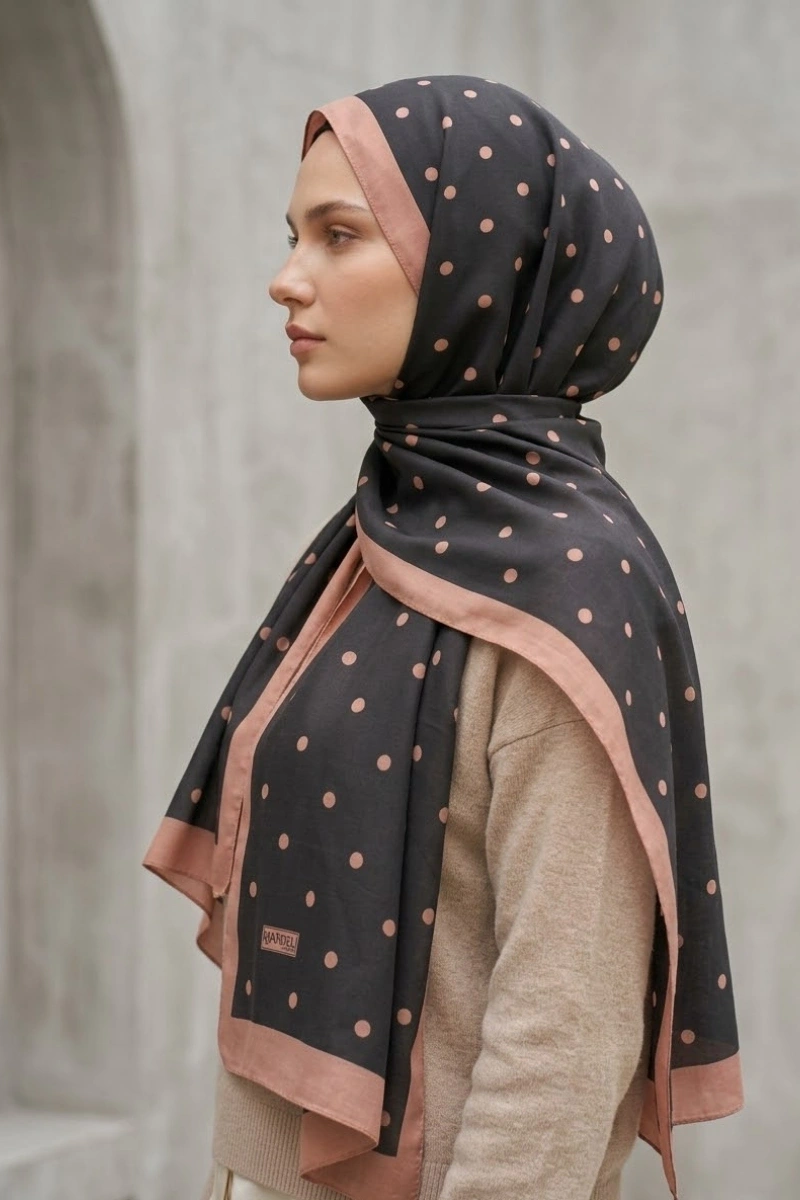 Puantiyeli Model Retro Desen Şal - 7