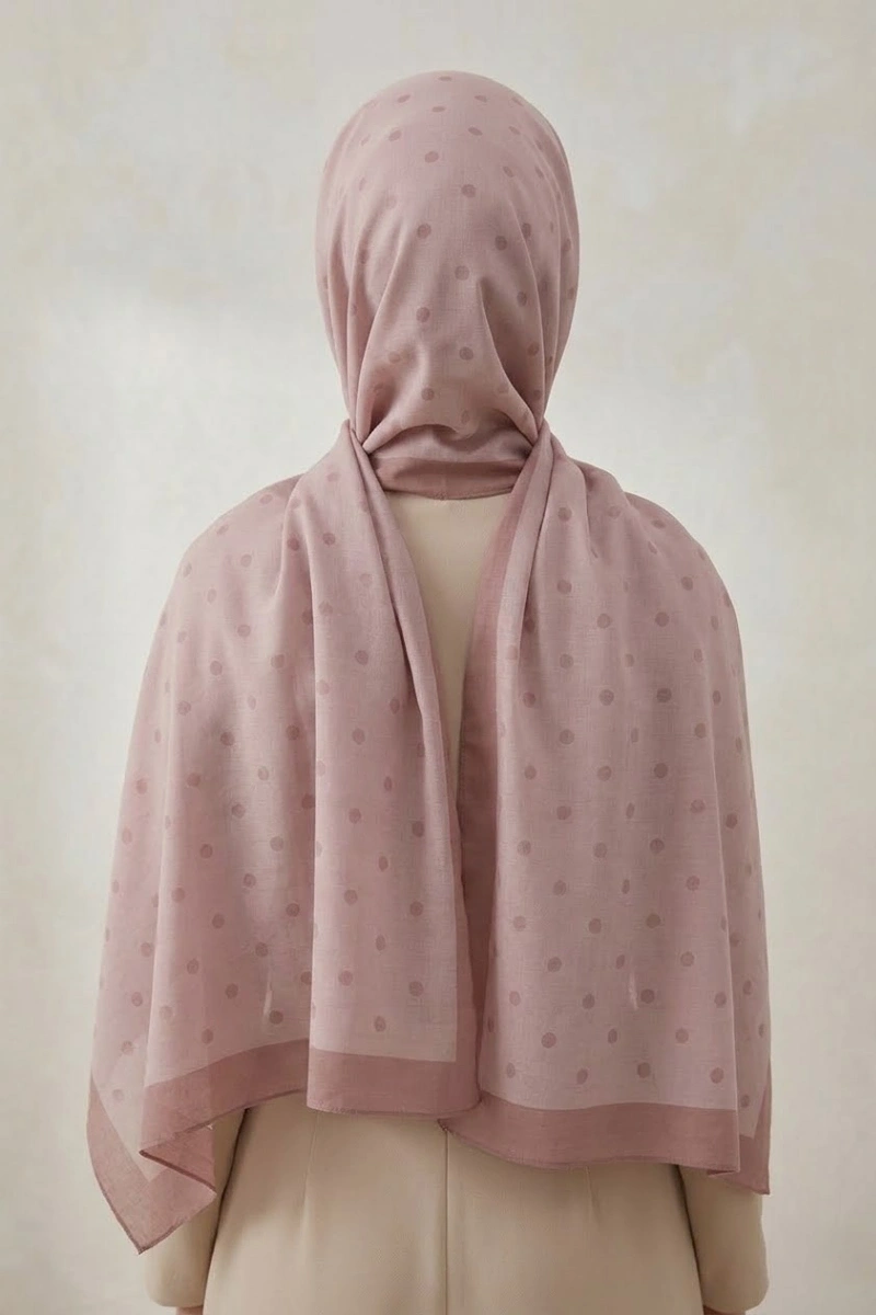 Puantiyeli Model Retro Desen Şal - 8