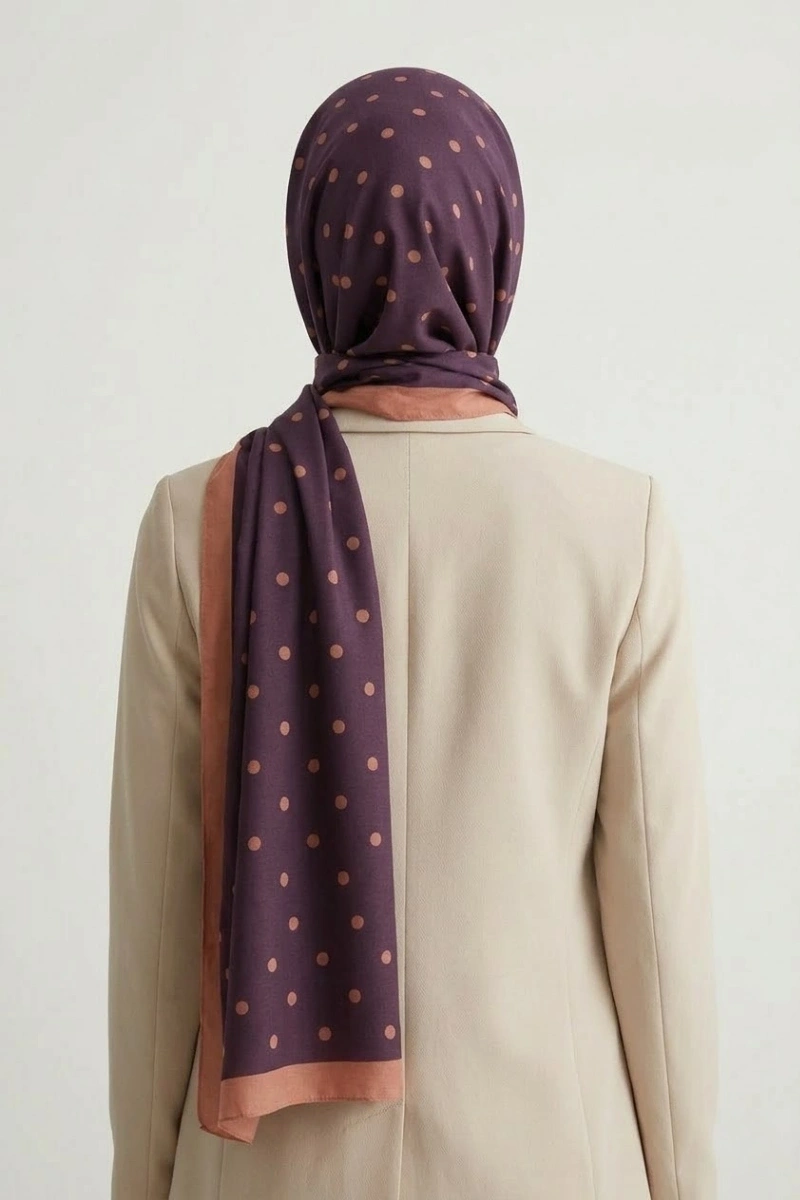 Puantiyeli Model Retro Desen Şal - 9