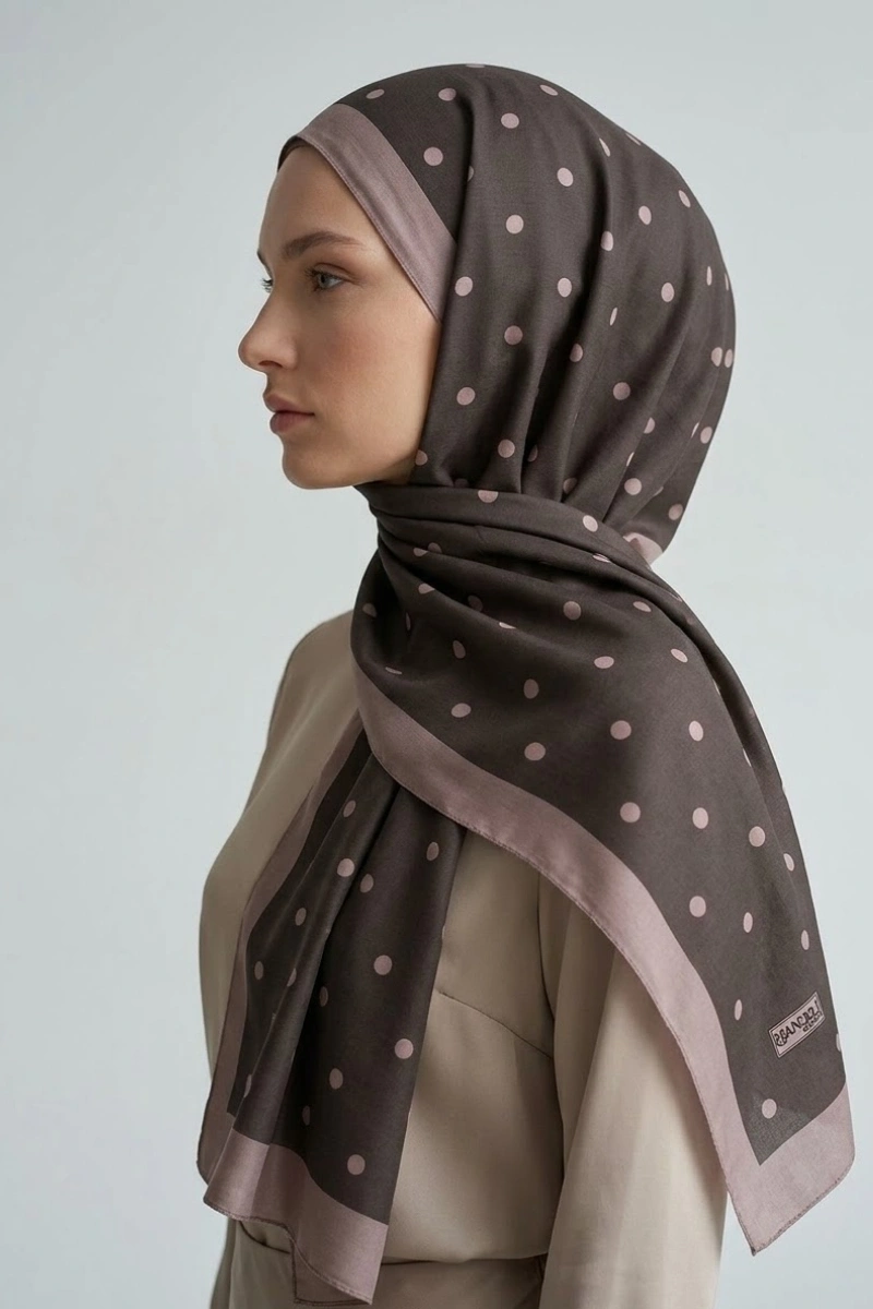 Puantiyeli Model Retro Desen Şal - 10