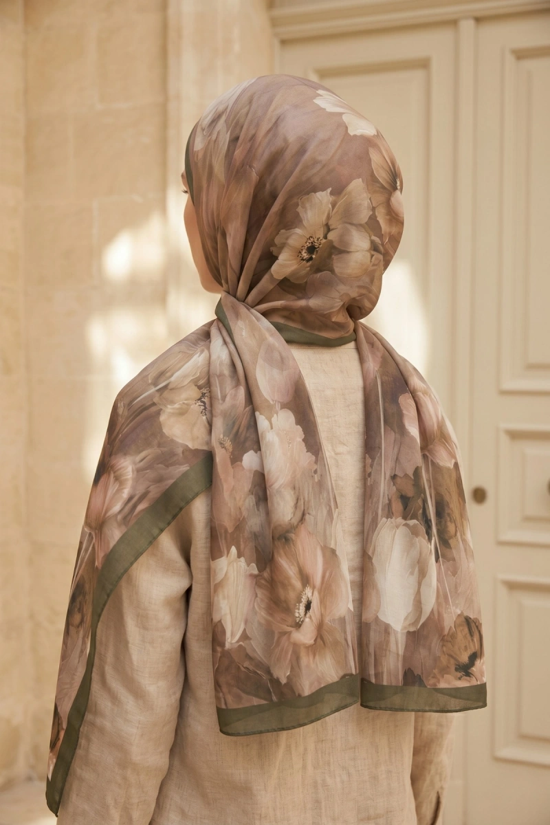 Spring Model Retro Desen Şal Lale - 1