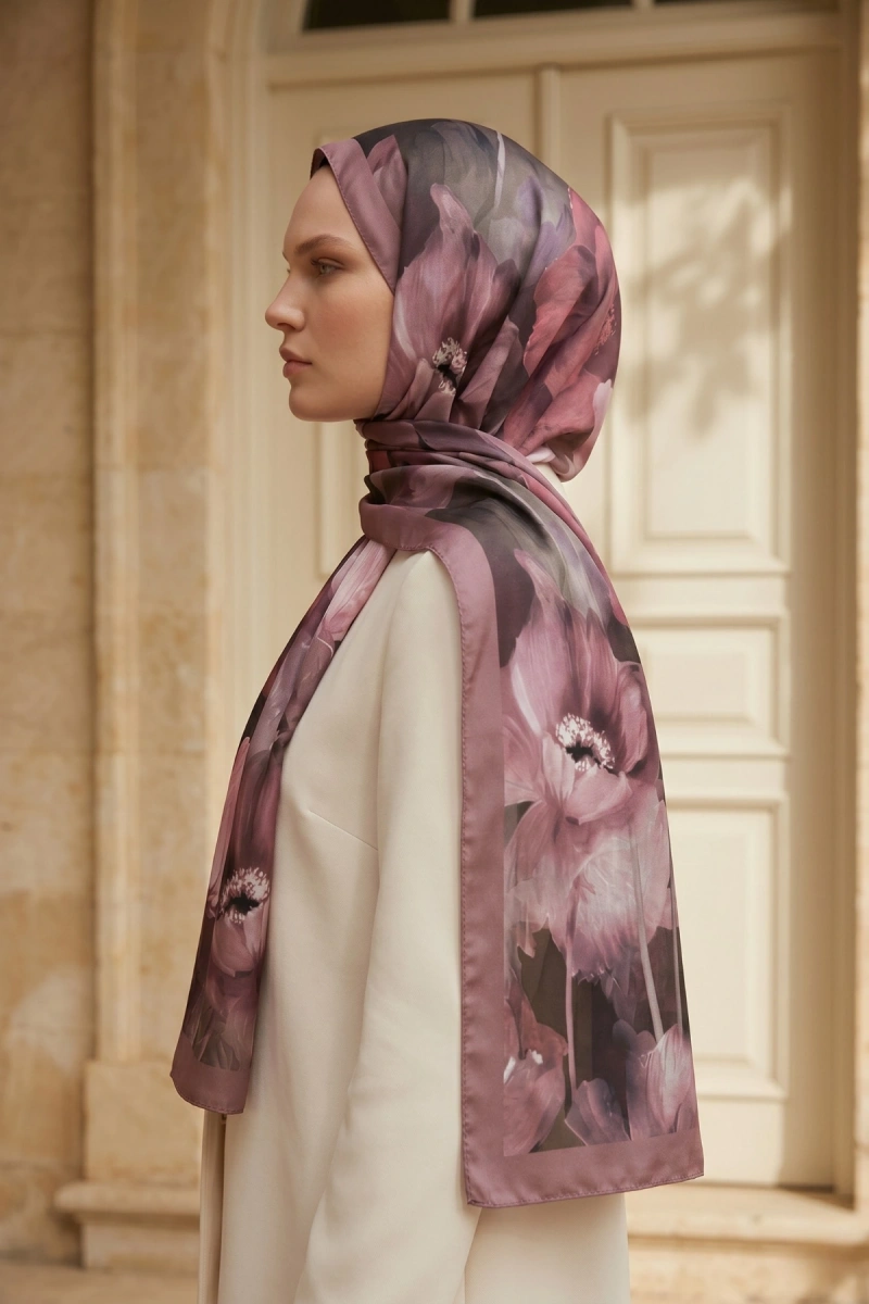 Spring Model Retro Desen Şal Lale - 3