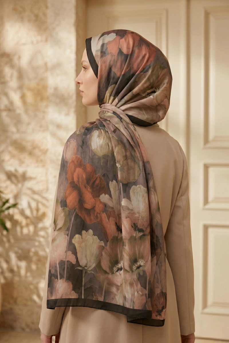 Spring Model Retro Desen Şal Lale - 4