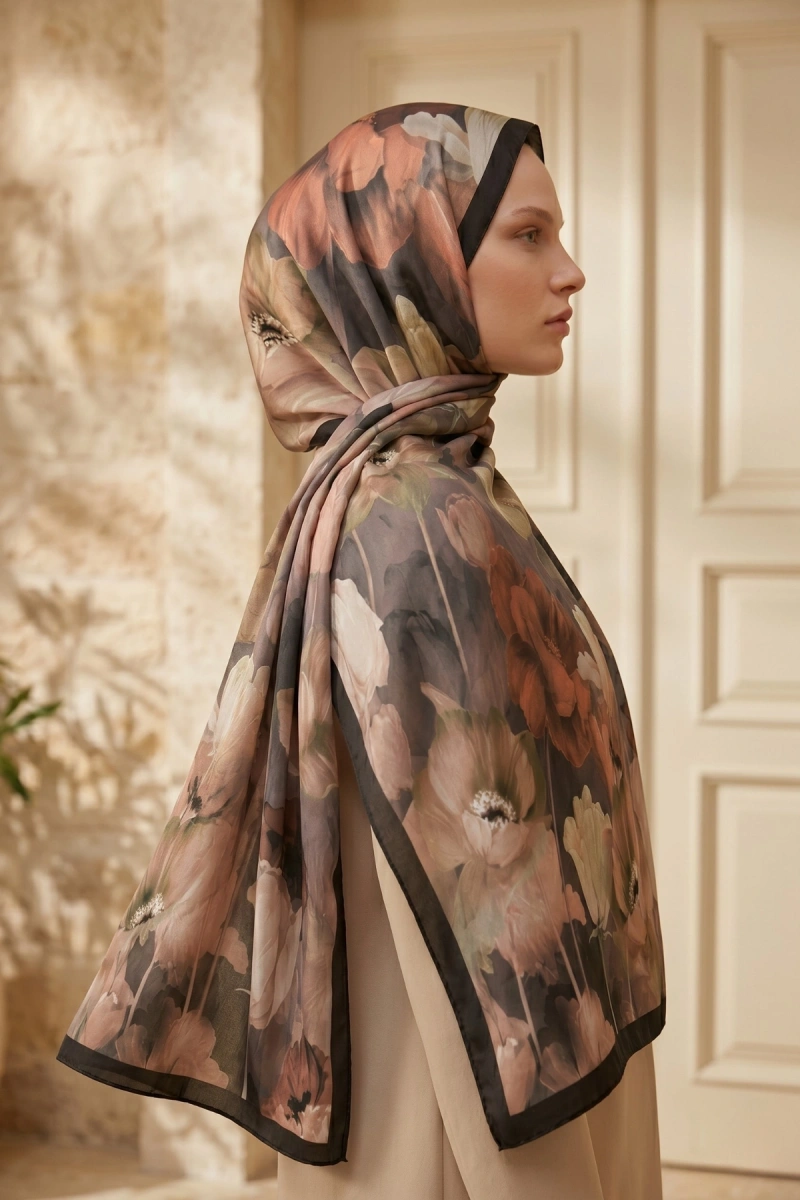 Spring Model Retro Desen Şal Lale - 4