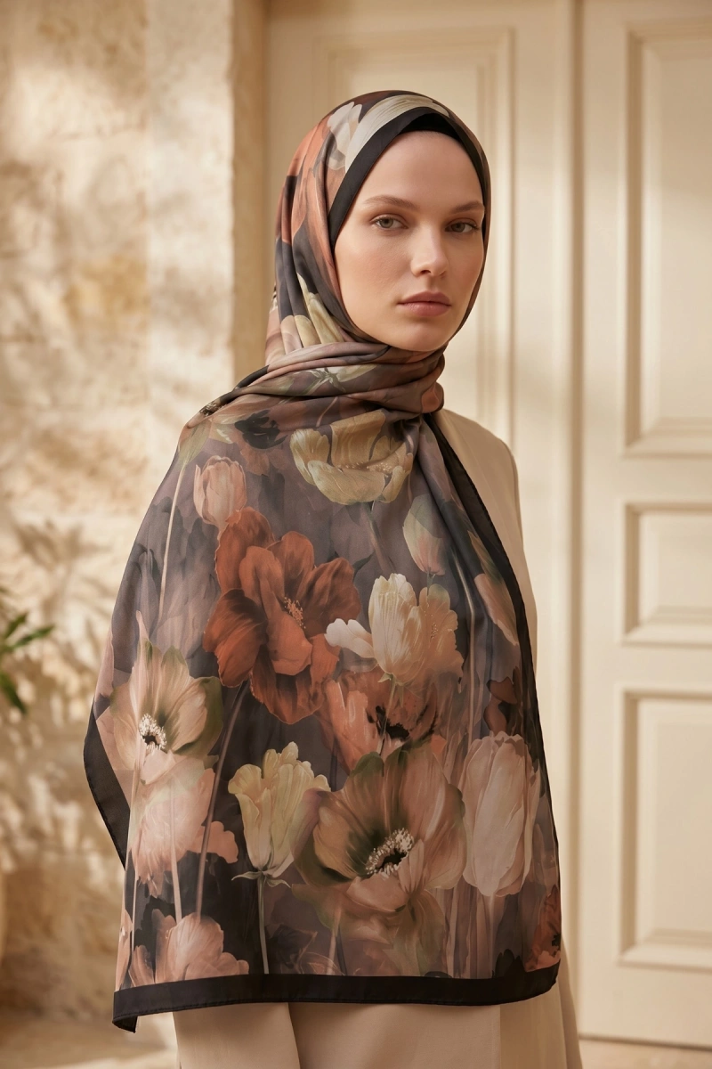 Spring Model Retro Desen Şal Lale - 4