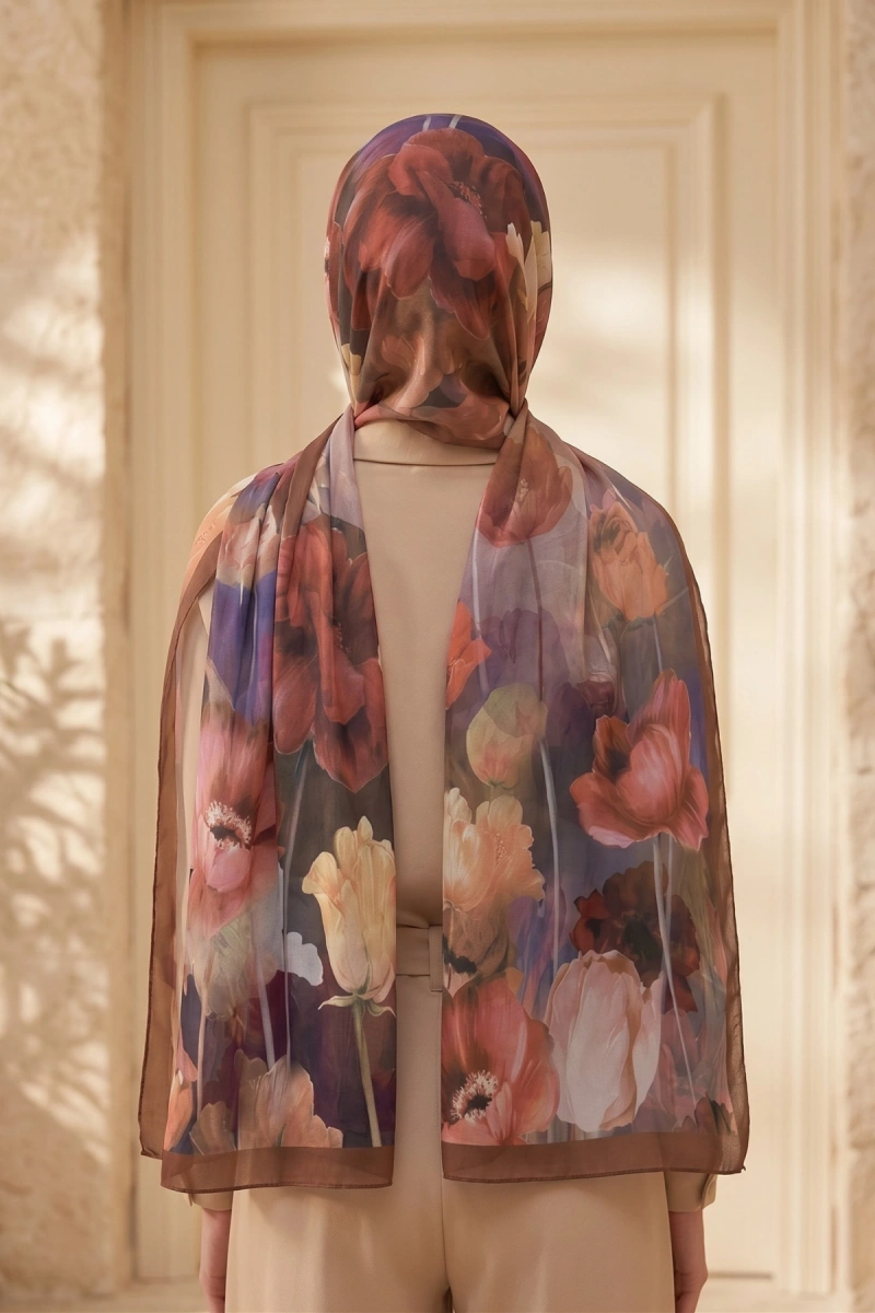 Spring Model Retro Desen Şal Lale - 5