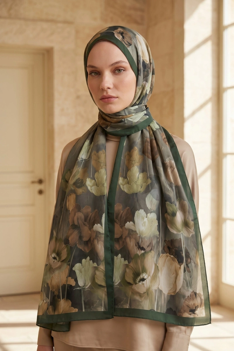 Spring Model Retro Desen Şal Lale - 6