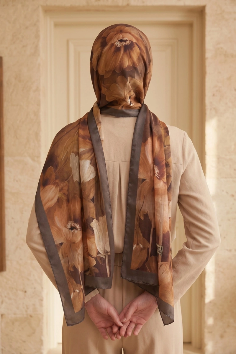 Spring Model Retro Desen Şal Lale - 7