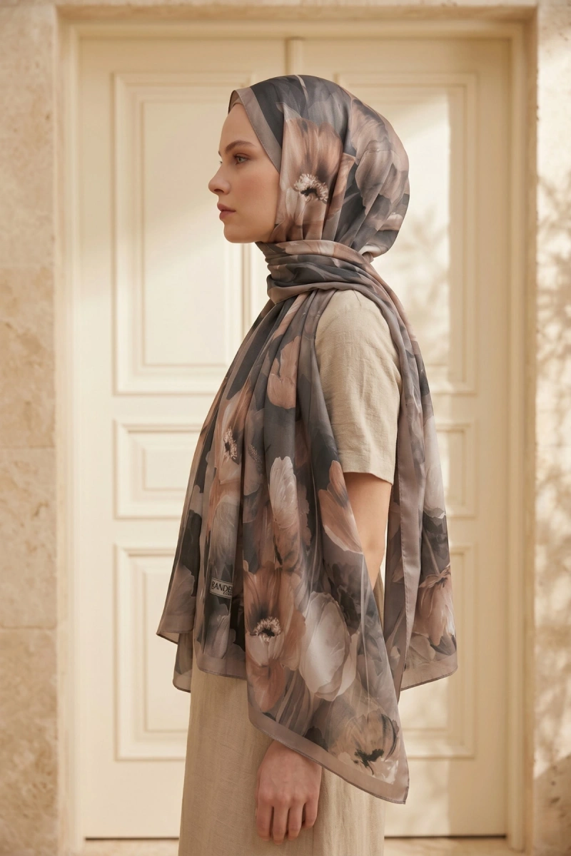 Spring Model Retro Desen Şal Lale - 8