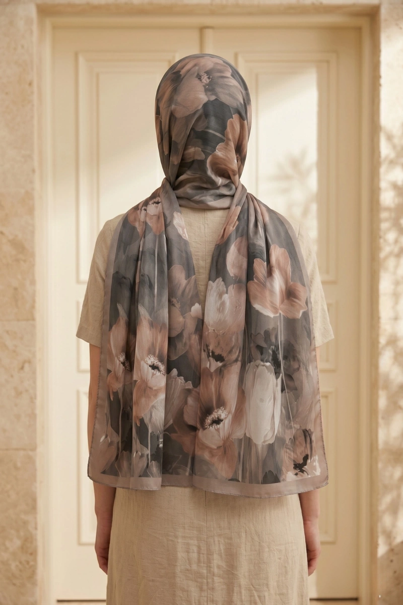 Spring Model Retro Desen Şal Lale - 8