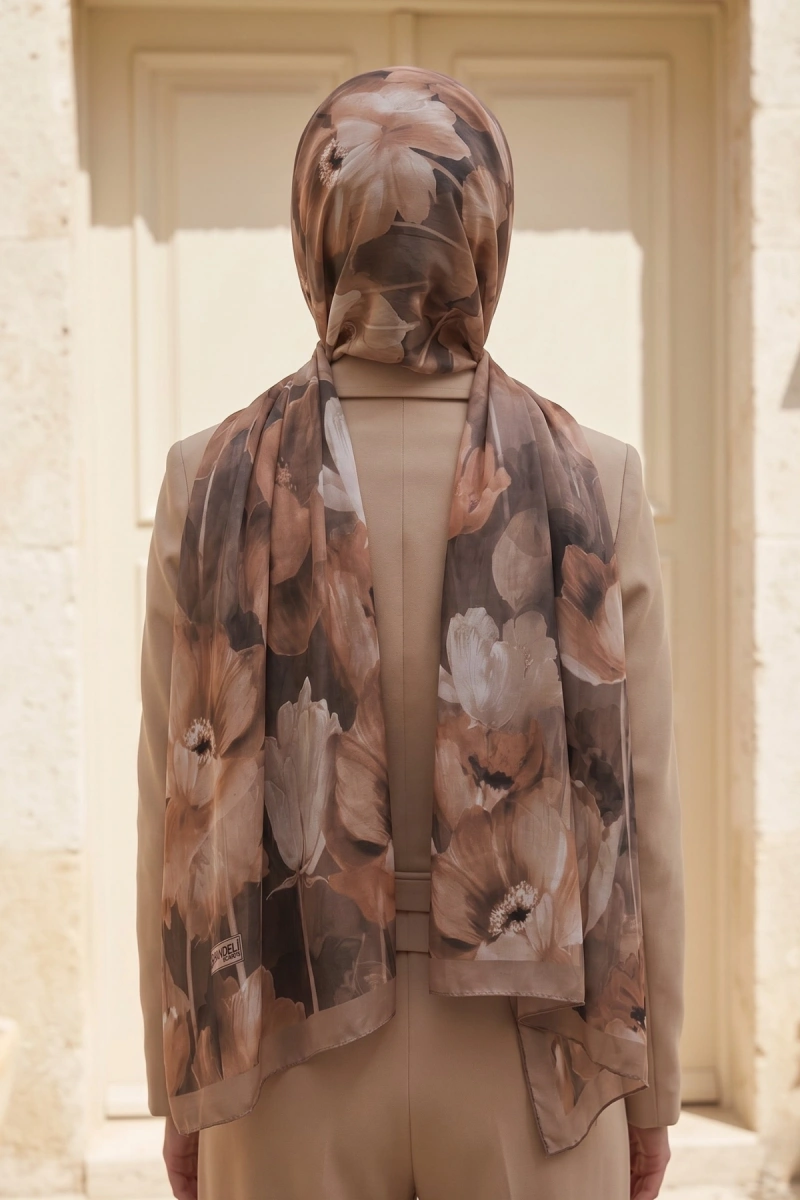 Spring Model Retro Desen Şal Lale - 9