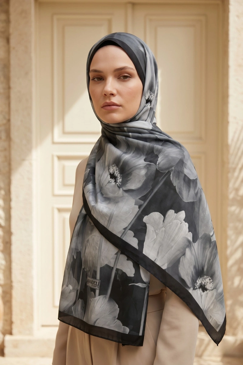 Spring Model Retro Desen Şal Lale - 10