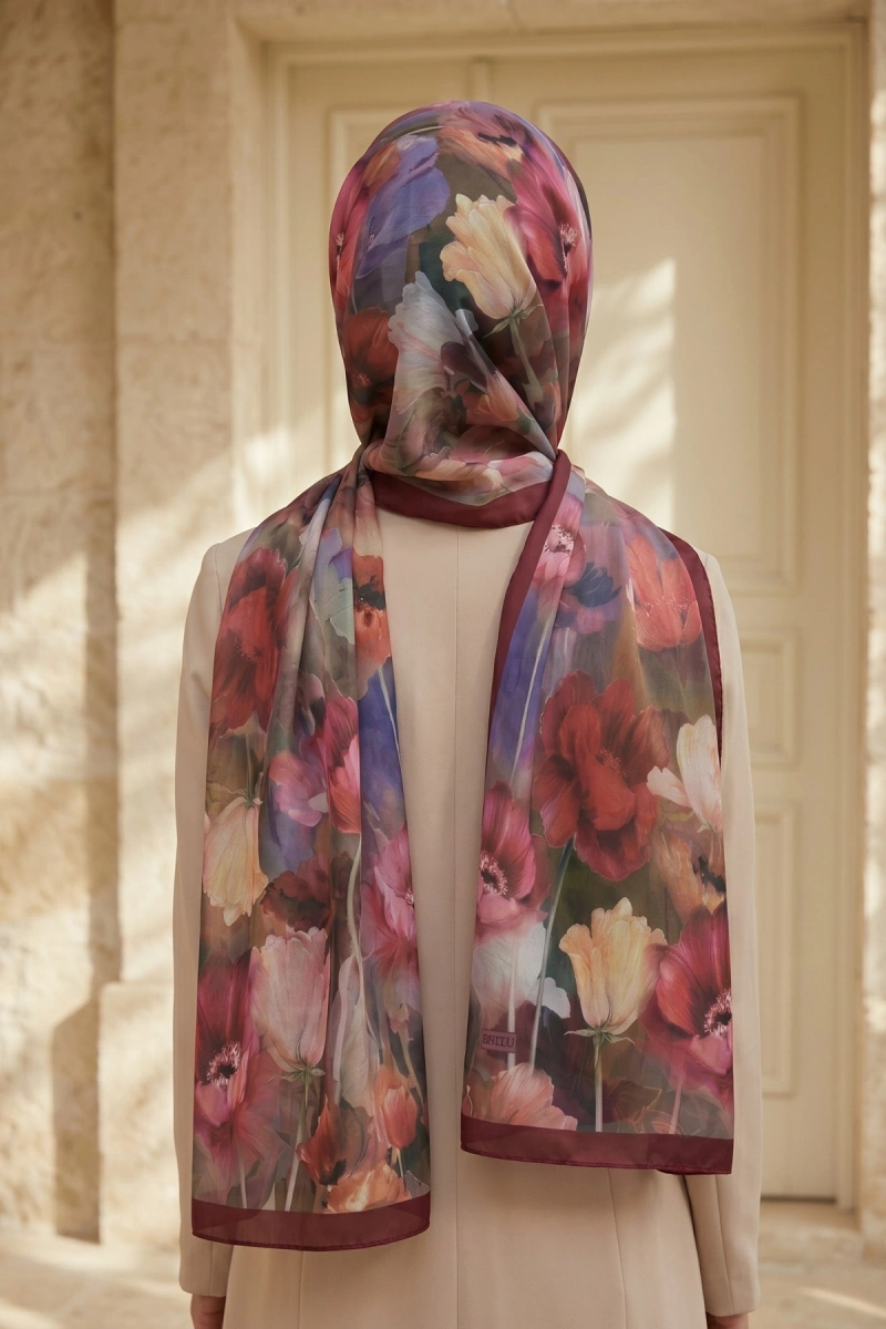 Spring Model Retro Desen Şal Lale - 11