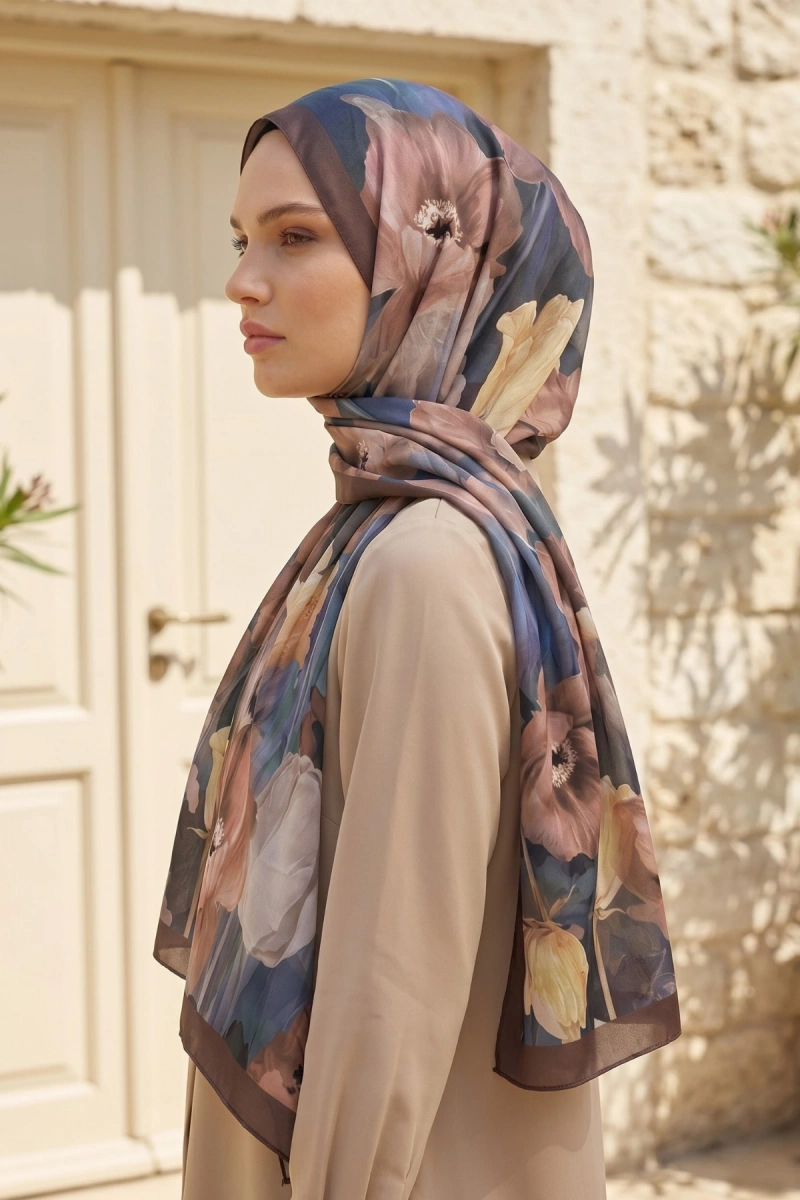 Spring Model Retro Desen Şal Lale - 16