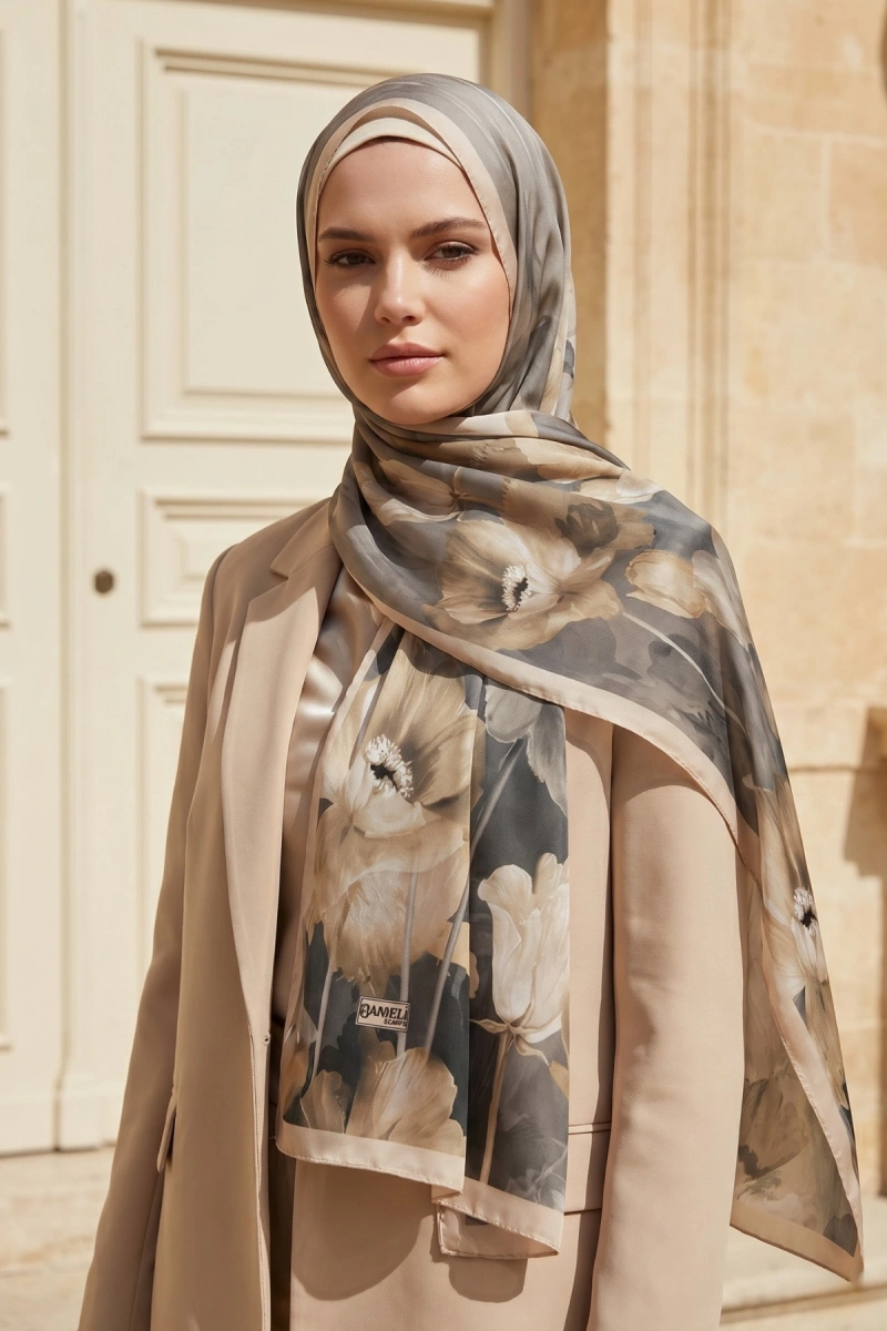 Spring Model Retro Desen Şal Lale - 17