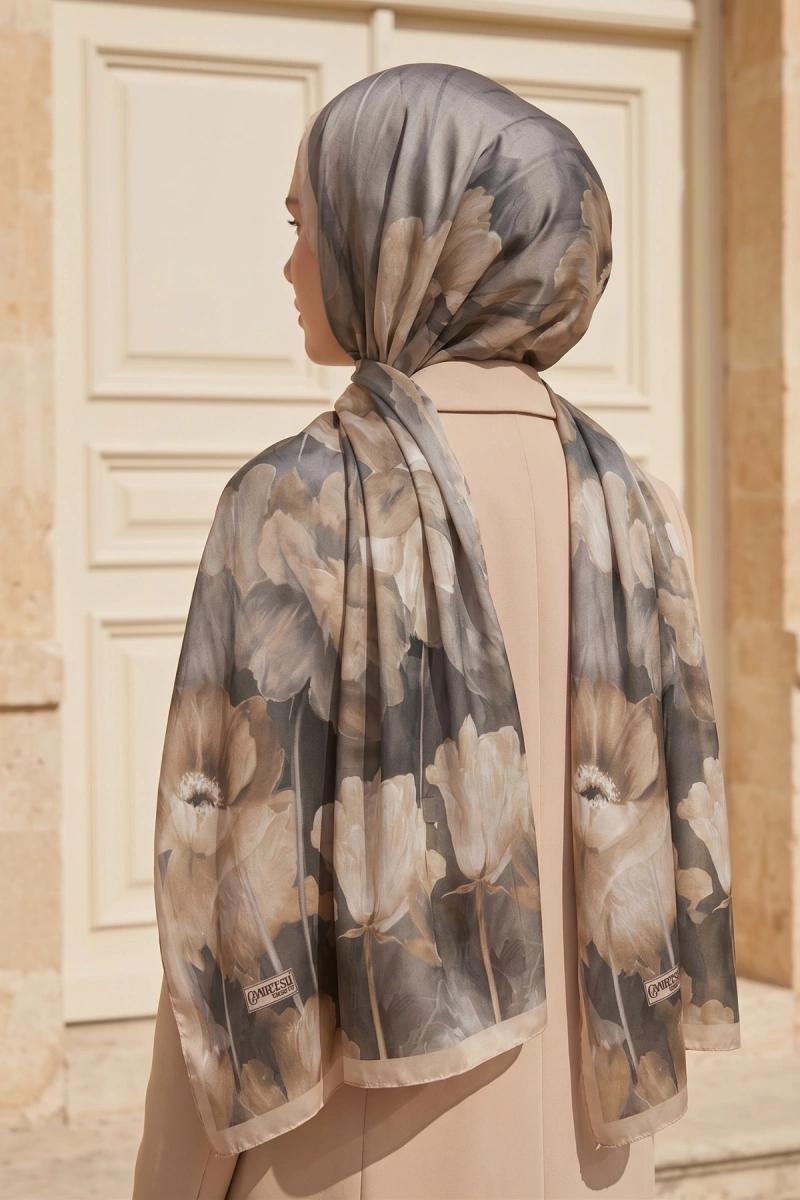 Spring Model Retro Desen Şal Lale - 17