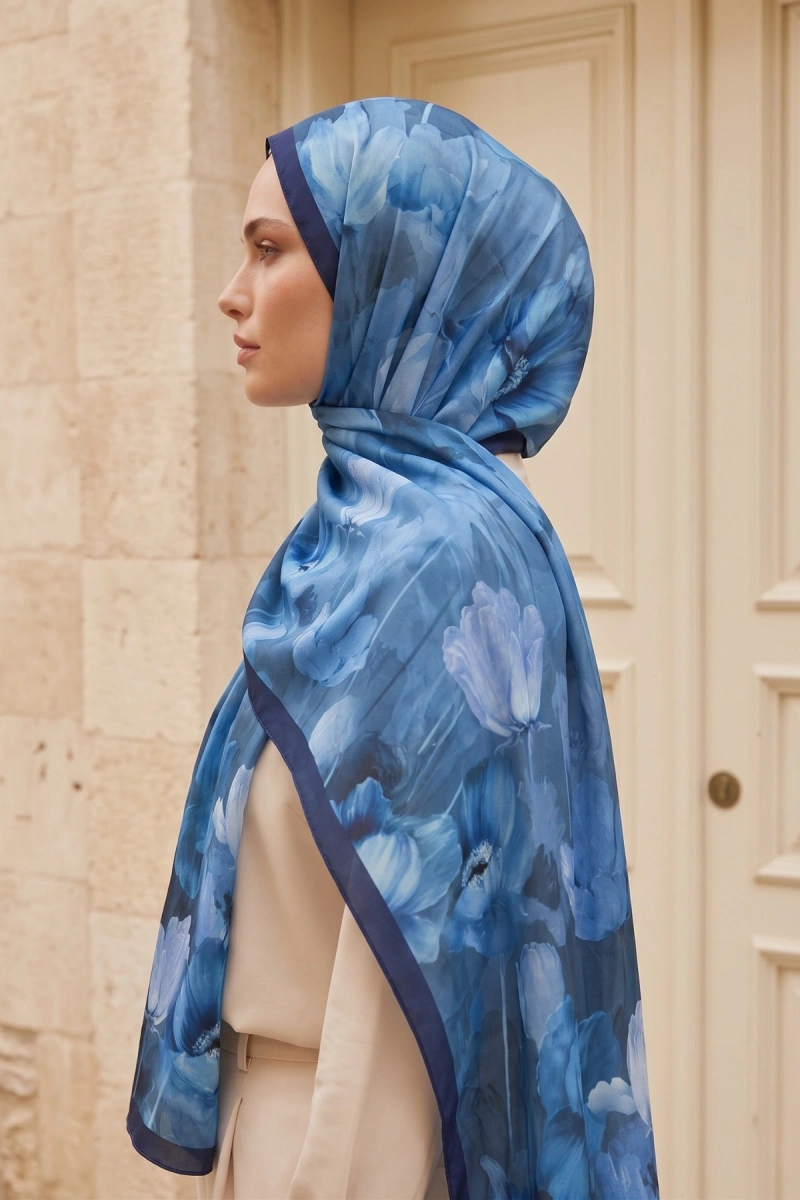 Spring Model Retro Desen Şal Lale - 19