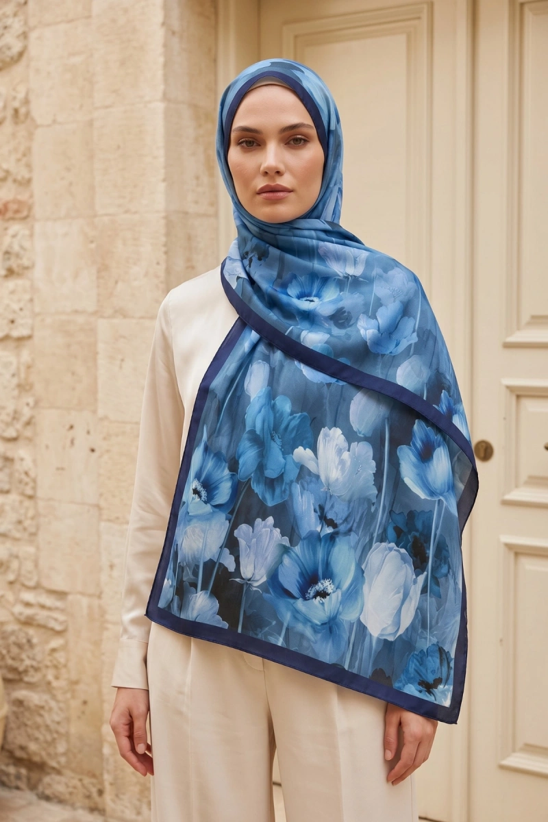 Spring Model Retro Desen Şal Lale - 19