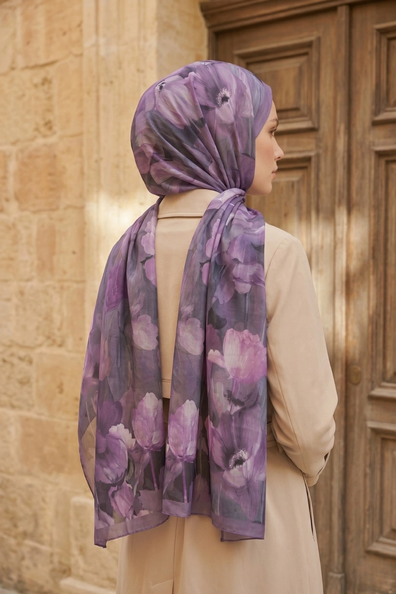 Spring Model Retro Desen Şal Lale - 21