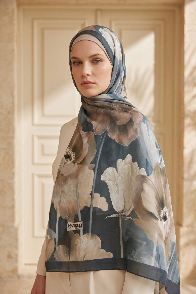 Spring Model Retro Desen Şal Lale - 22