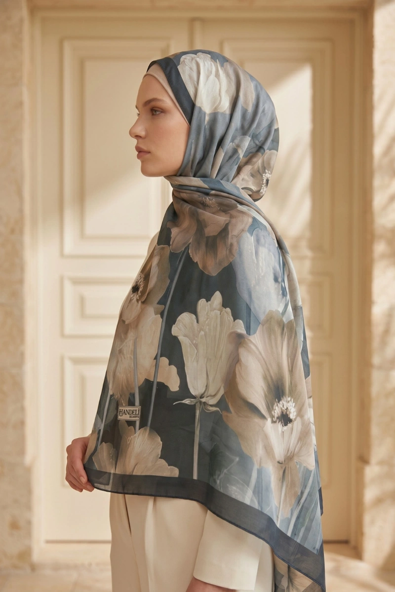 Spring Model Retro Desen Şal Lale - 22