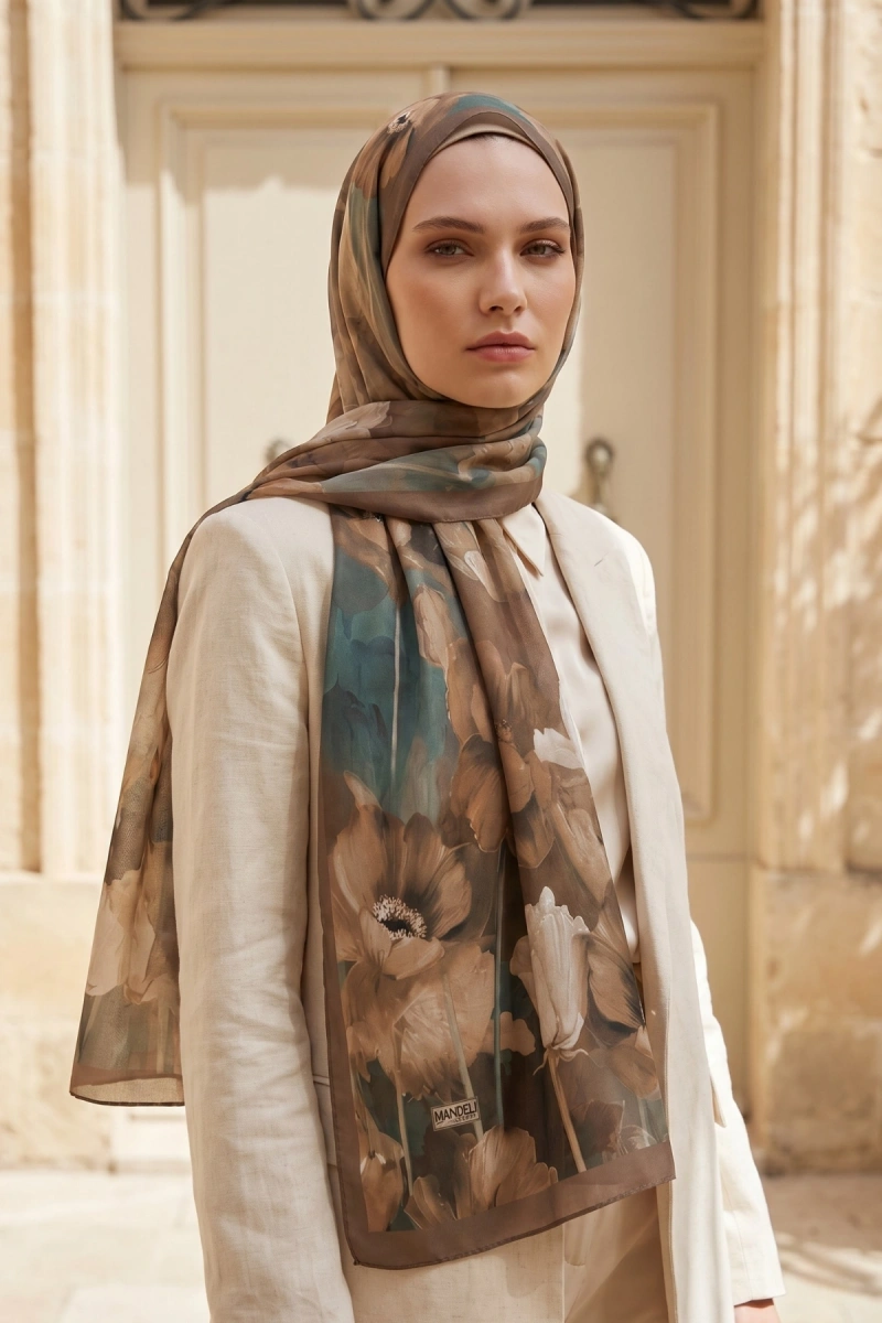 Spring Model Retro Desen Şal Lale - 24