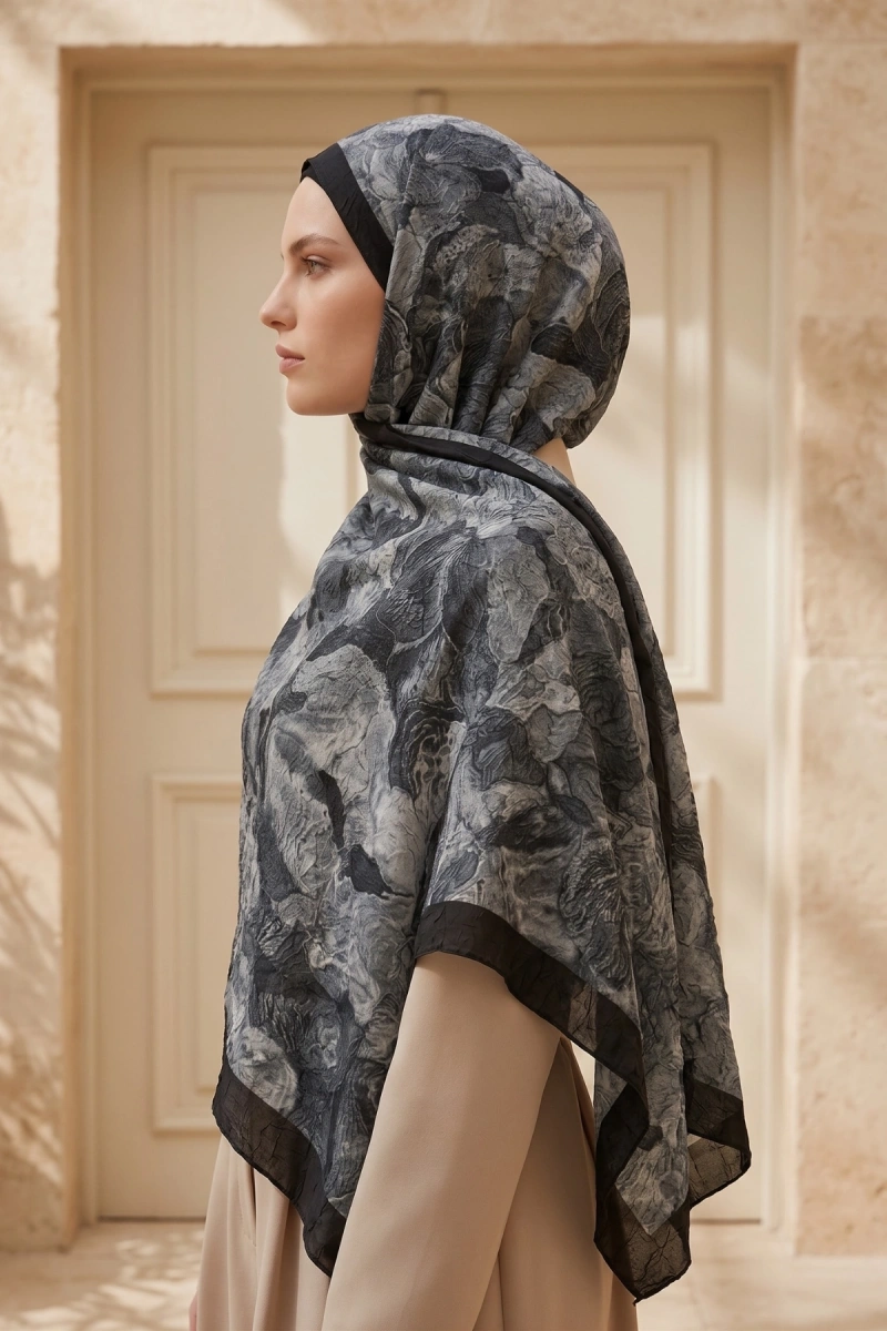 Fırça Desen Bambu Kraş Şal - 1
