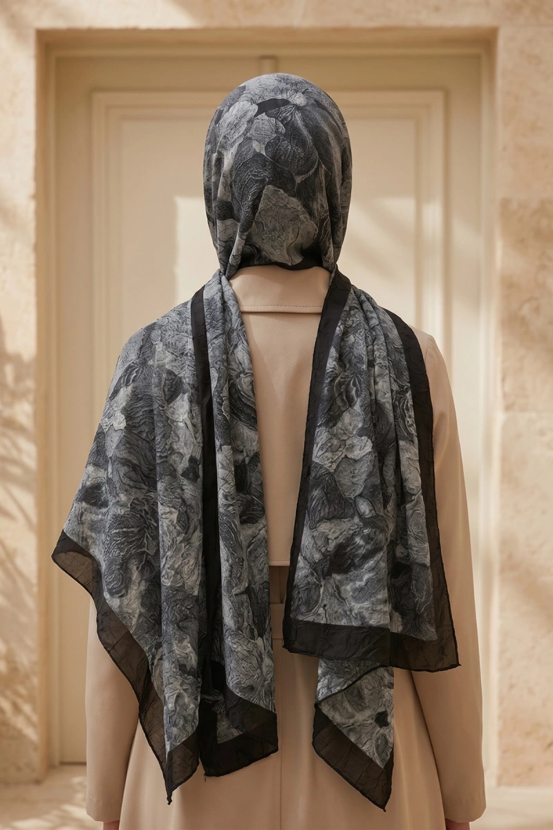 Fırça Desen Bambu Kraş Şal - 1