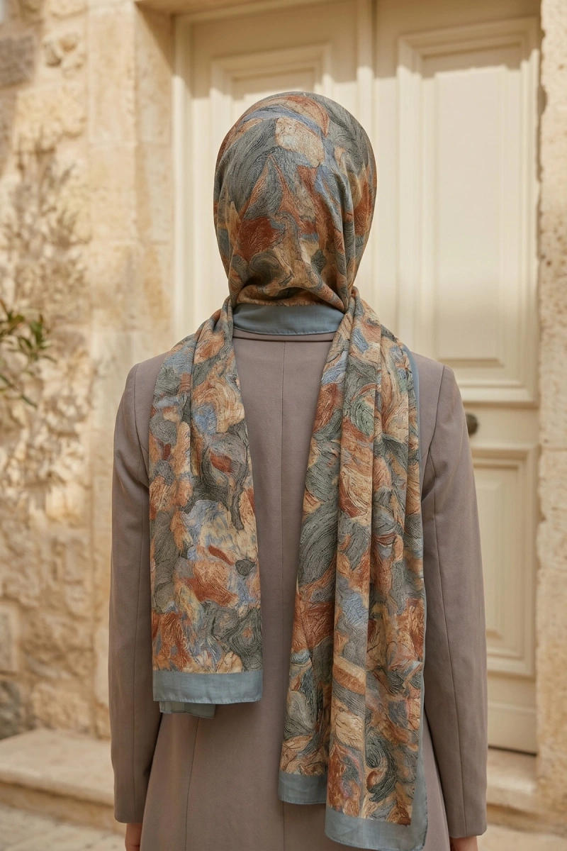 Fırça Desen Bambu Kraş Şal - 2