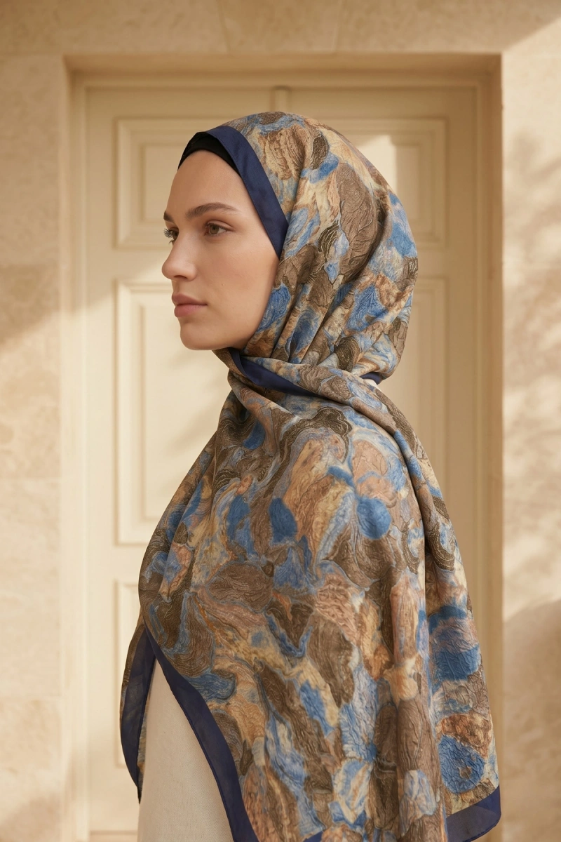 Fırça Desen Bambu Kraş Şal - 3
