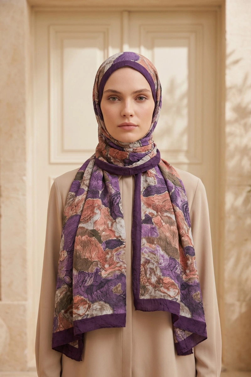 Fırça Desen Bambu Kraş Şal - 4
