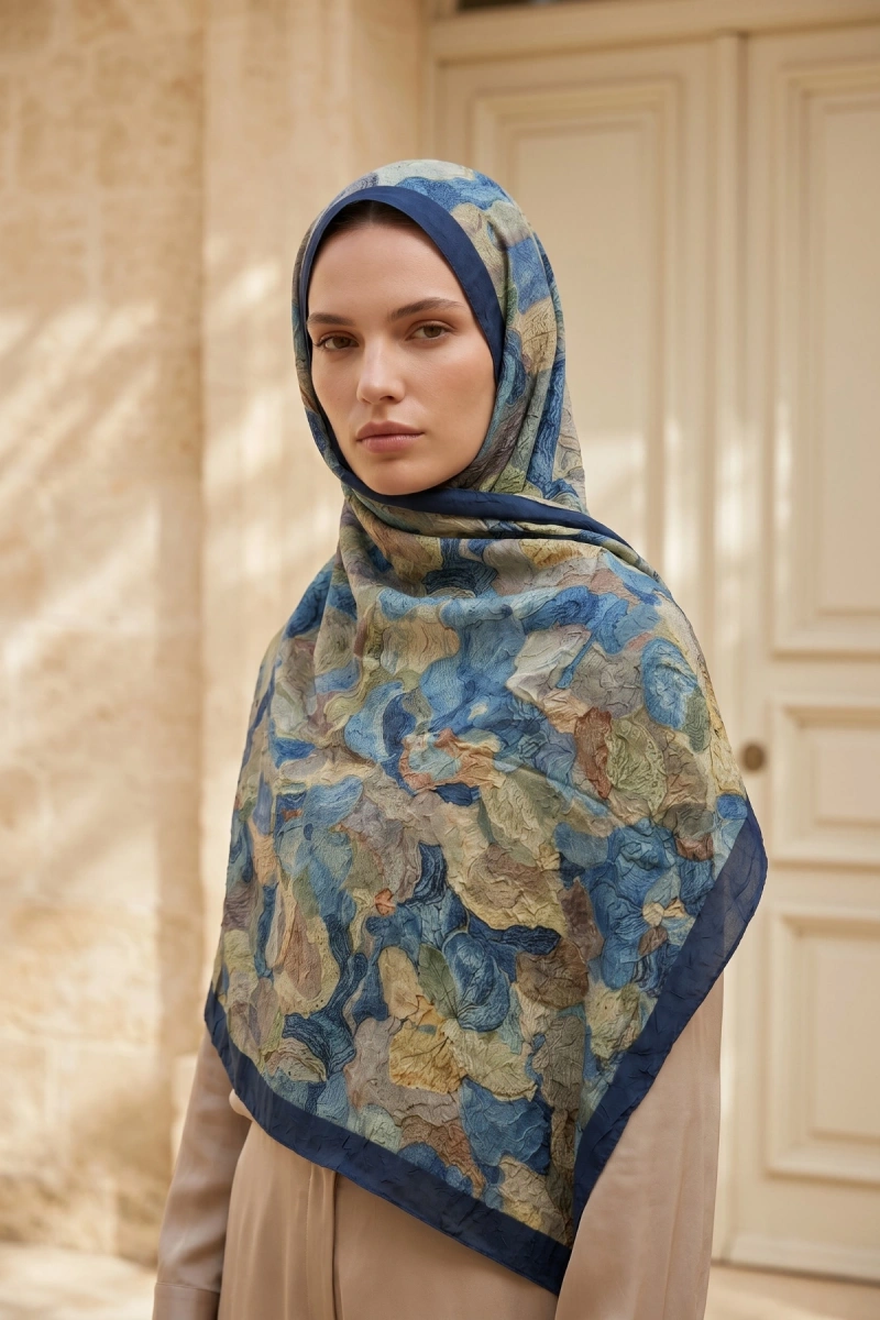 Fırça Desen Bambu Kraş Şal - 5