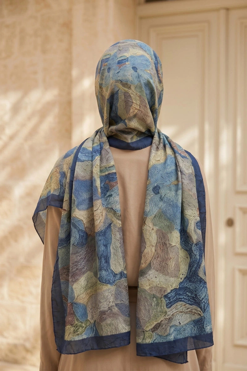 Fırça Desen Bambu Kraş Şal - 5