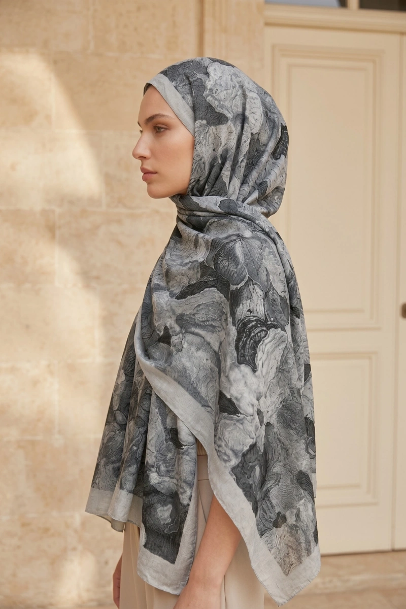 Fırça Desen Bambu Kraş Şal - 6