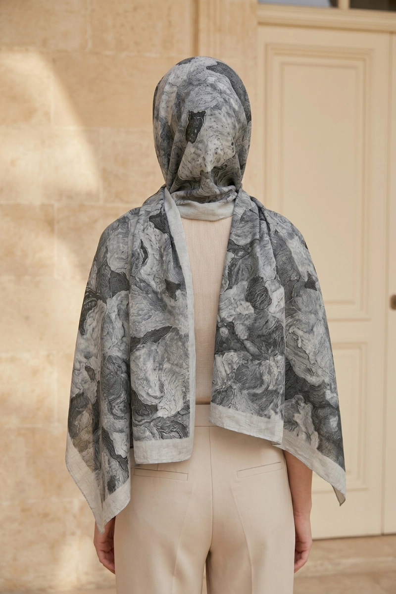 Fırça Desen Bambu Kraş Şal - 6