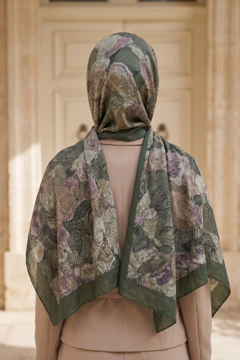 Fırça Desen Bambu Kraş Şal - 7