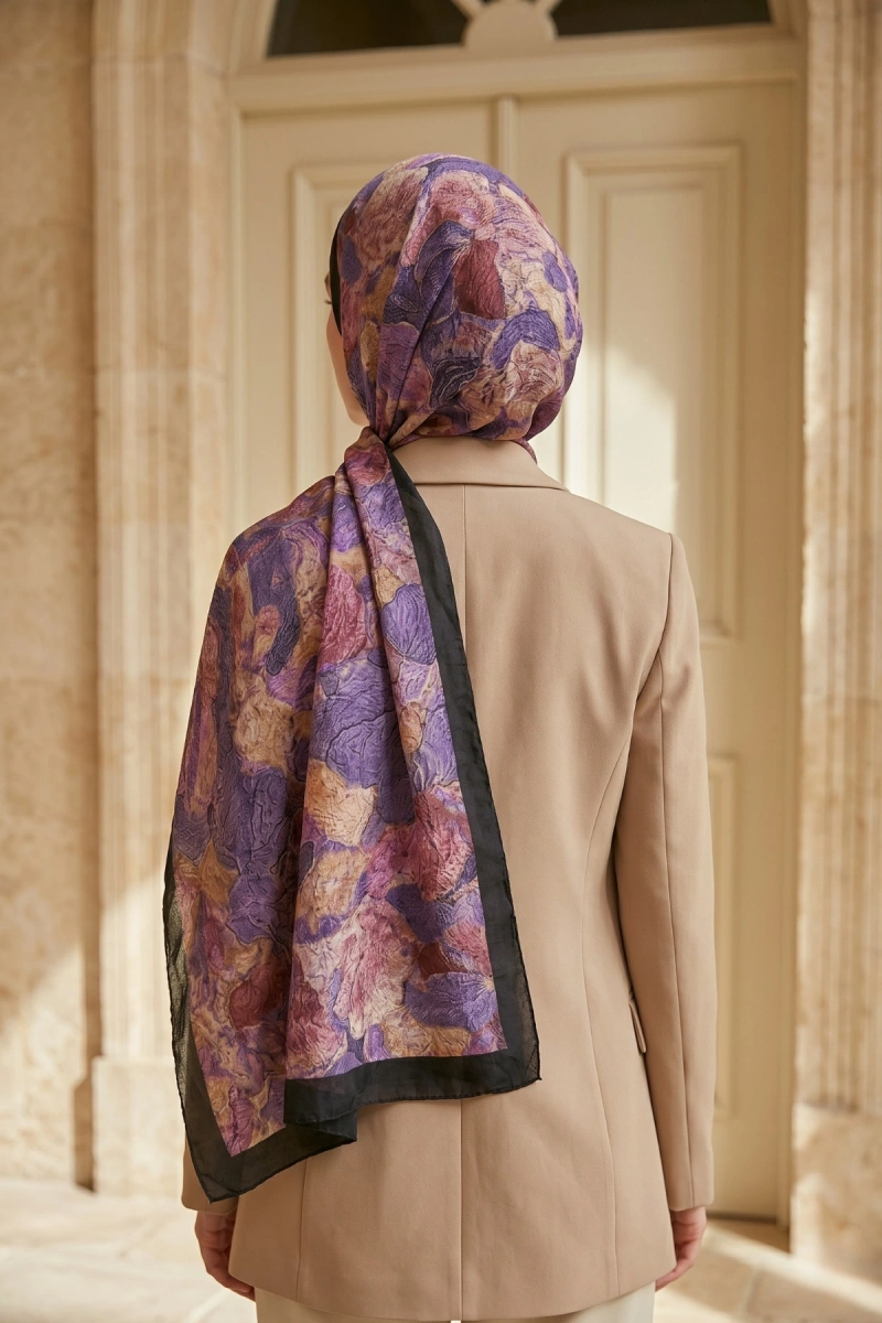 Fırça Desen Bambu Kraş Şal - 8