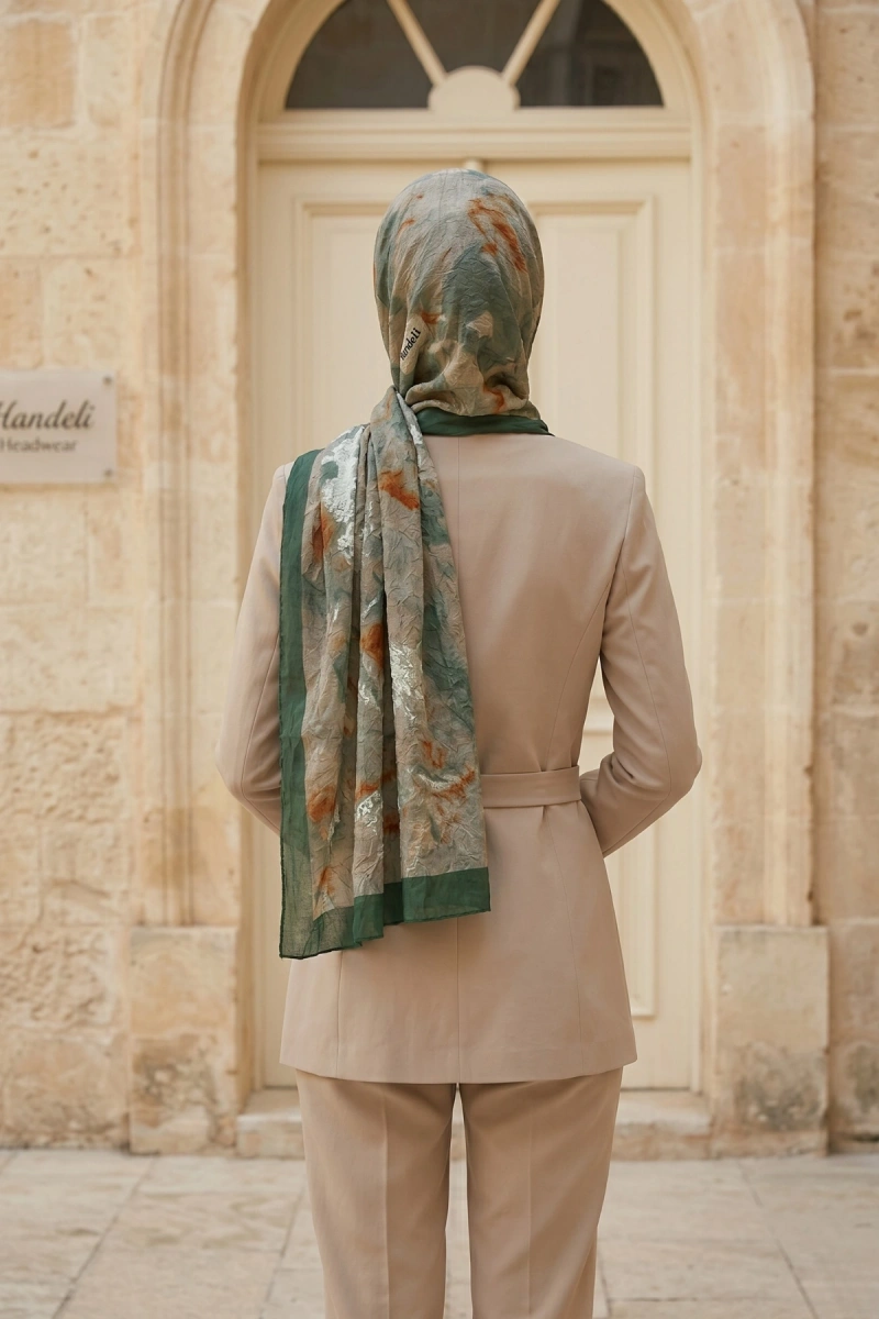 Fırçalı Desen Bambu Kraş Şal - 4