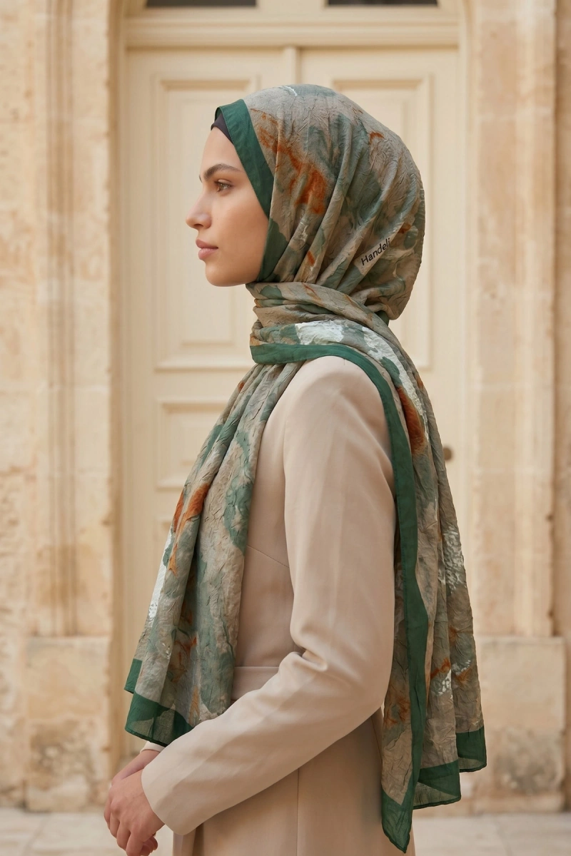 Fırçalı Desen Bambu Kraş Şal - 4