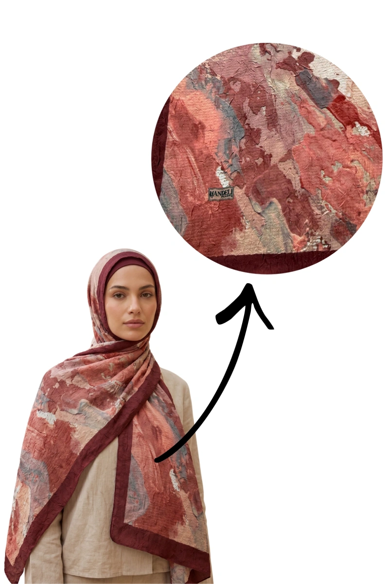 Fırçalı Desen Bambu Kraş Şal - 5