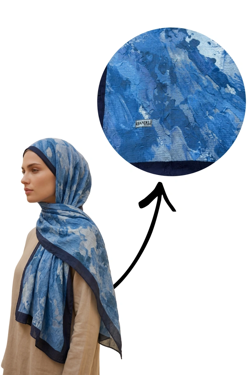 Fırçalı Desen Bambu Kraş Şal - 6