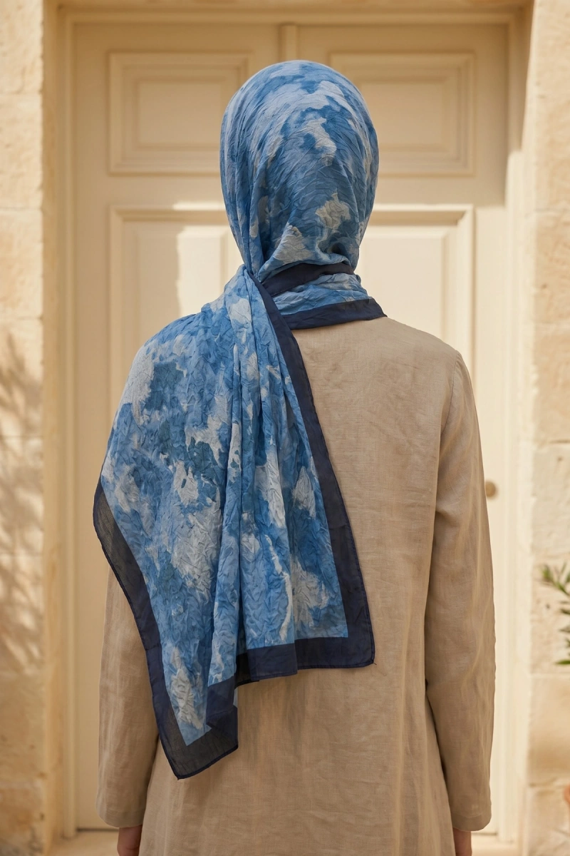 Fırçalı Desen Bambu Kraş Şal - 6