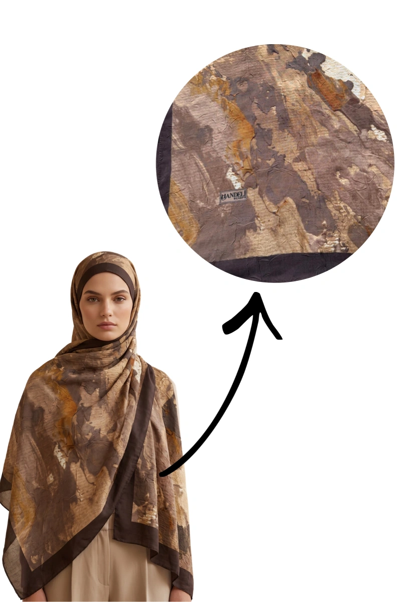 Fırçalı Desen Bambu Kraş Şal - 8