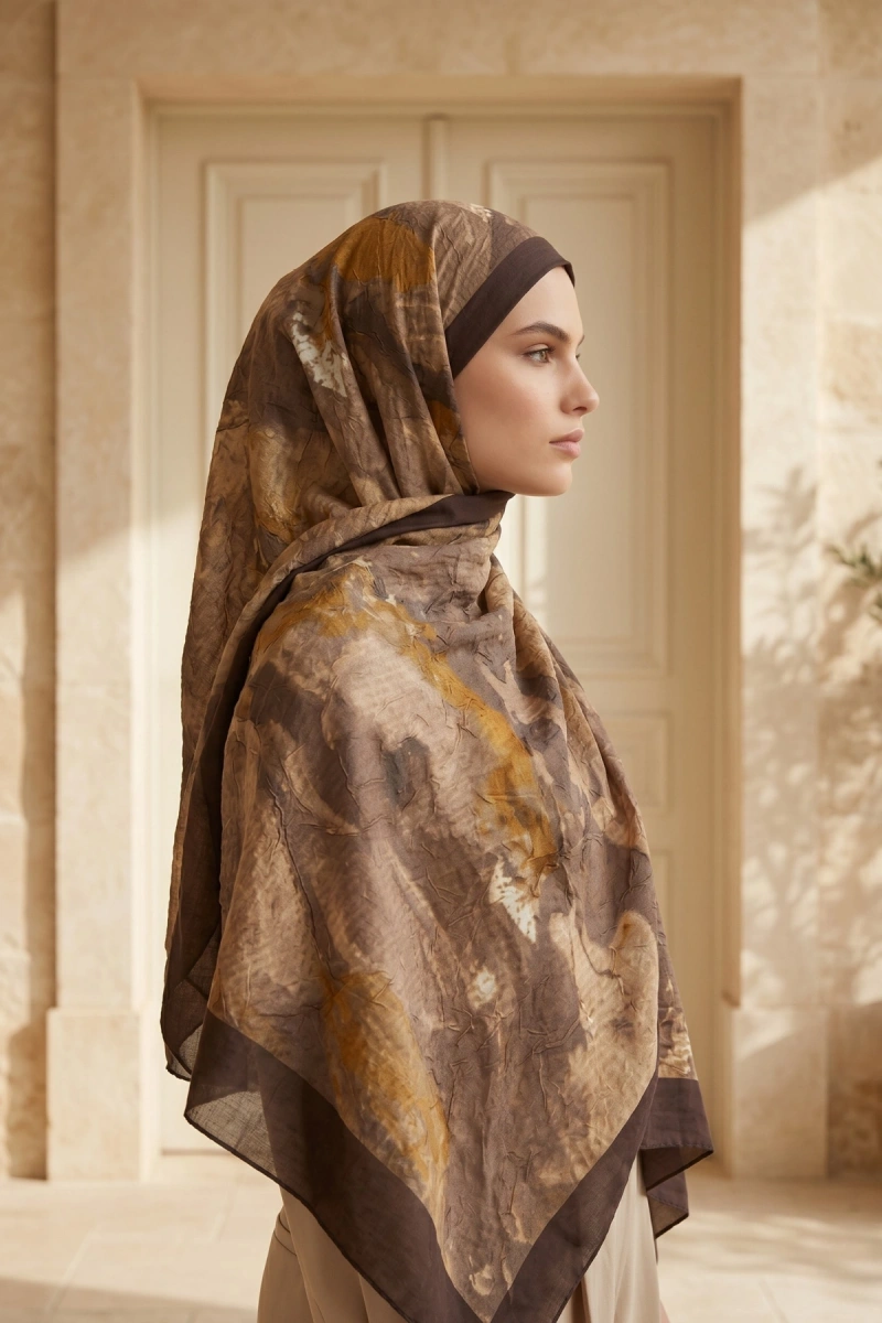 Fırçalı Desen Bambu Kraş Şal - 8