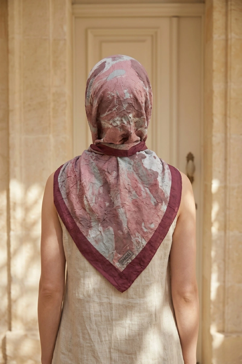 Fırçalı Desen Bambu Kraş Şal - 9