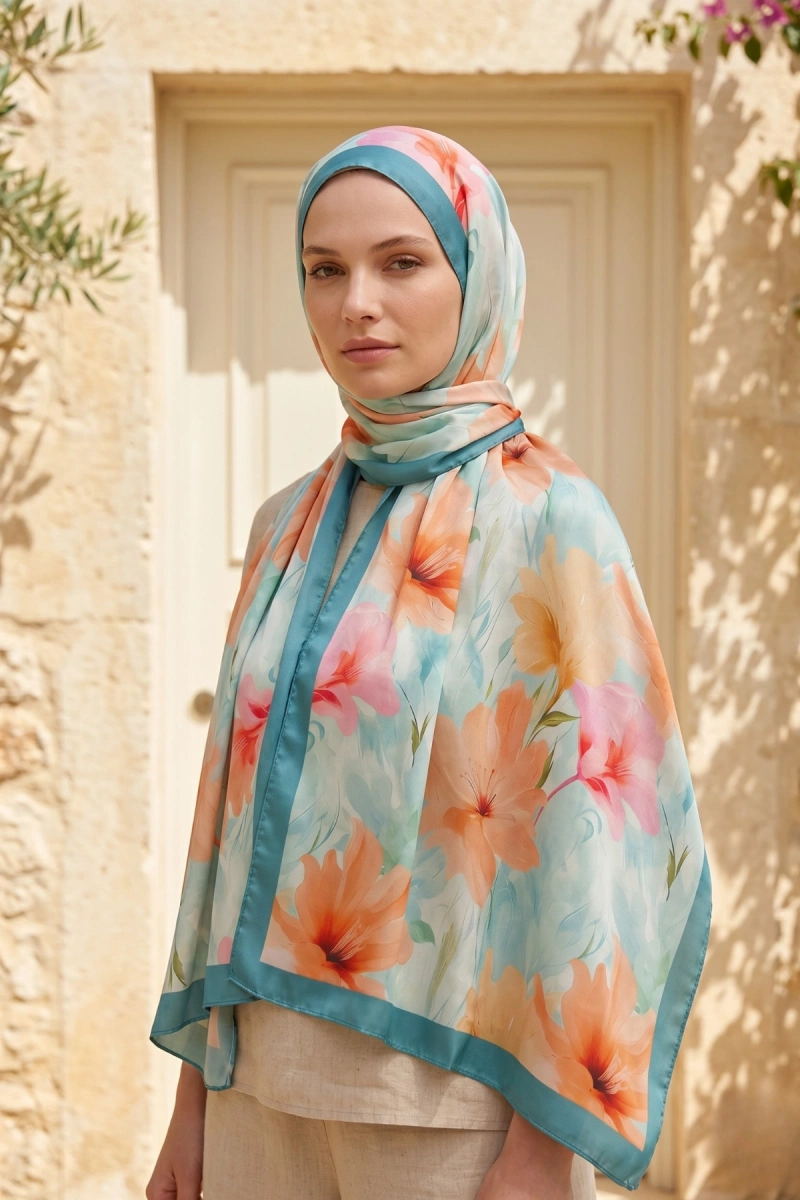Elora Model Retro Desen Şal - 12